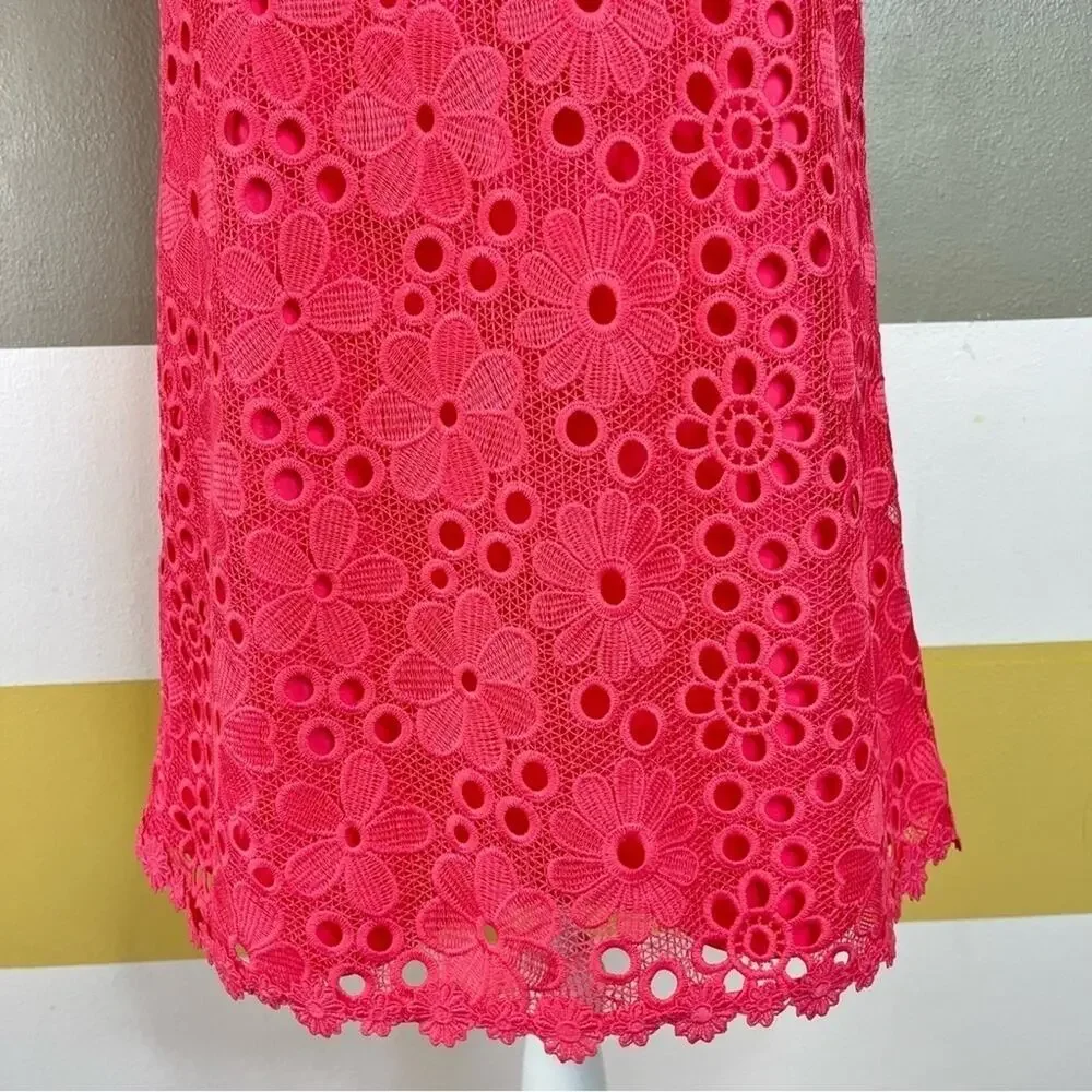 Kate Spade Pink Peach Sherbet Floral Lace Business Wedding Cute Feminine Dress 2